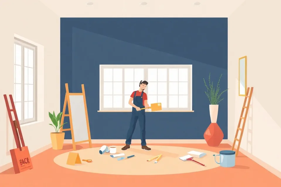 Intérieur rénové après travaux de peinture à Firminy