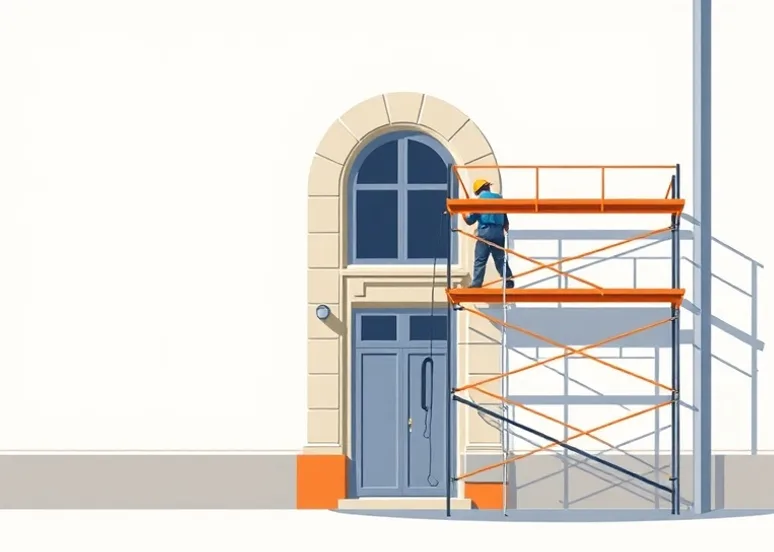 Ravalement de façade en pierre, nettoyage et application d'enduit